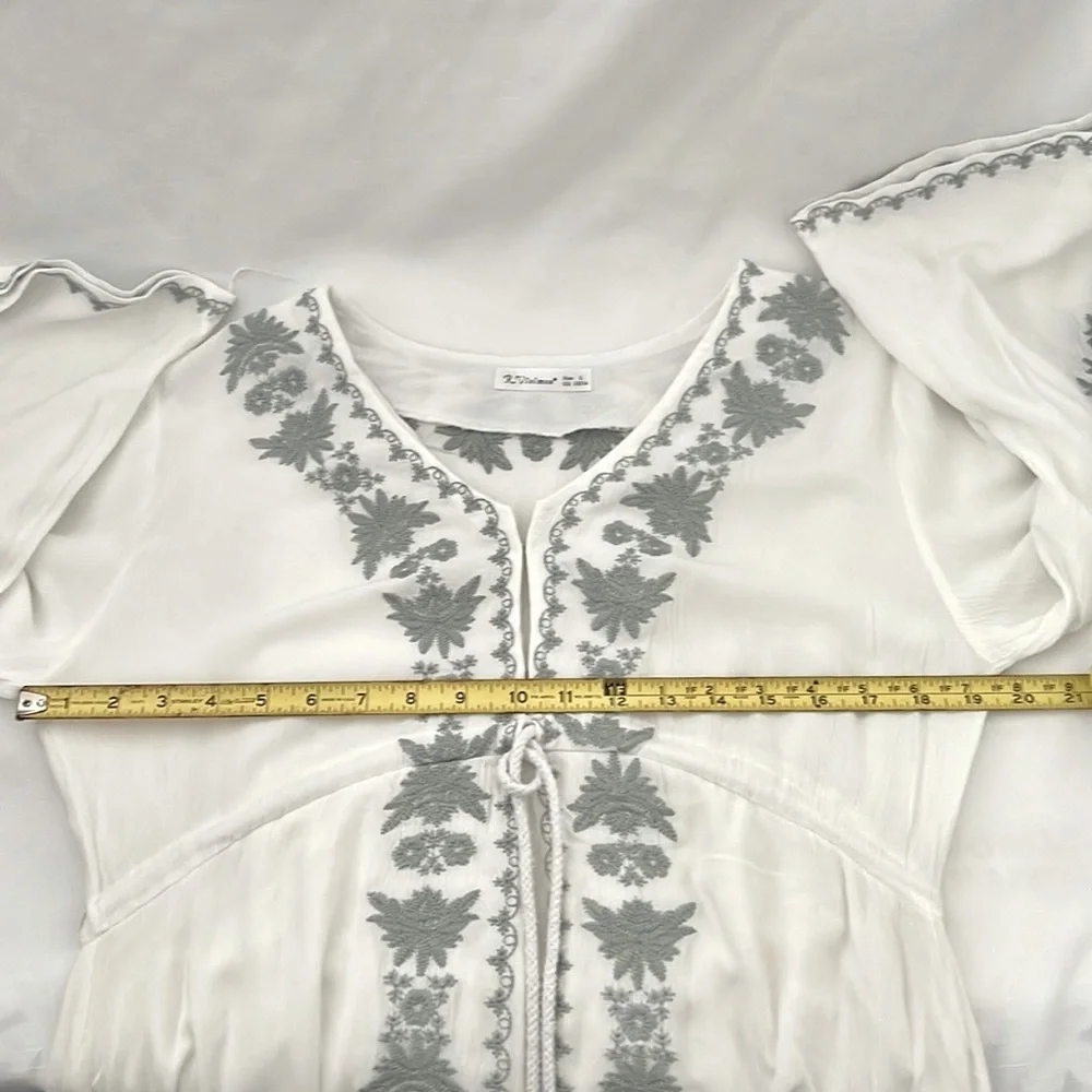 R. Vivimos / High~Low Embroidered Dress / Boho - Picture 12 of 16